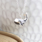 POM Silver Plated And Grey Enamel Whale Necklace