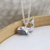 POM Silver Plated Whale Necklace With Grey Enamel Detail
