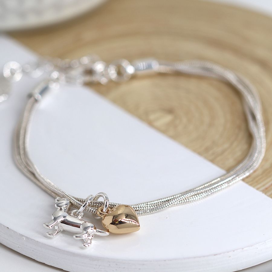 Swarovski sausage dog bracelet top