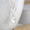 POM Silver Plated Layered Crystal And Puffed Heart Necklace