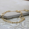 POM Fine Faux Gold Chain Bracelet with Bezel Crystals