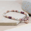 POM Rose Gold Heart Charm on Dusky Lilac Semi Precious Stone Bracelet