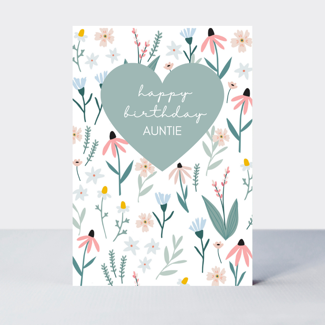 Fleur Scattered Flowers Auntie Birthday Card