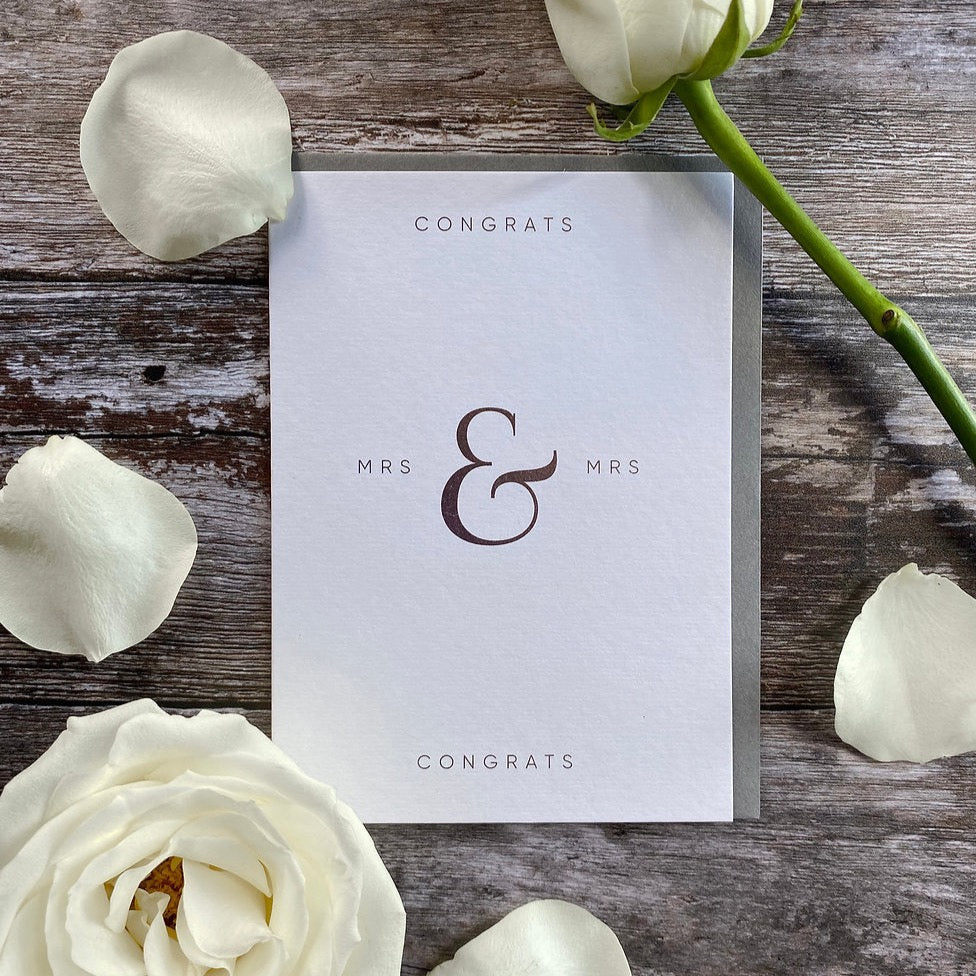 Mrs & Mrs Wedding Congratulations Card