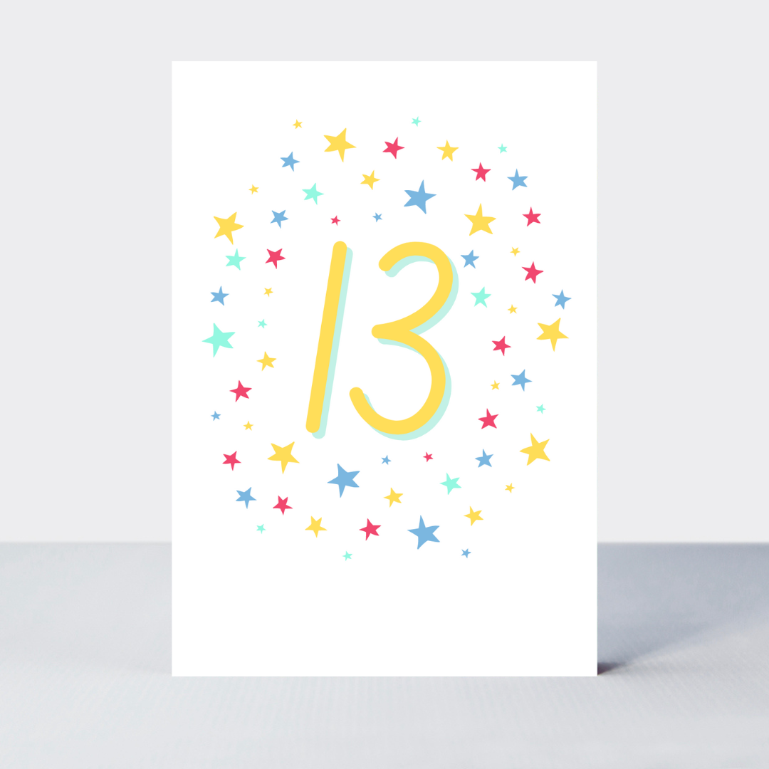 Super Stars Age 13 Birthday Card