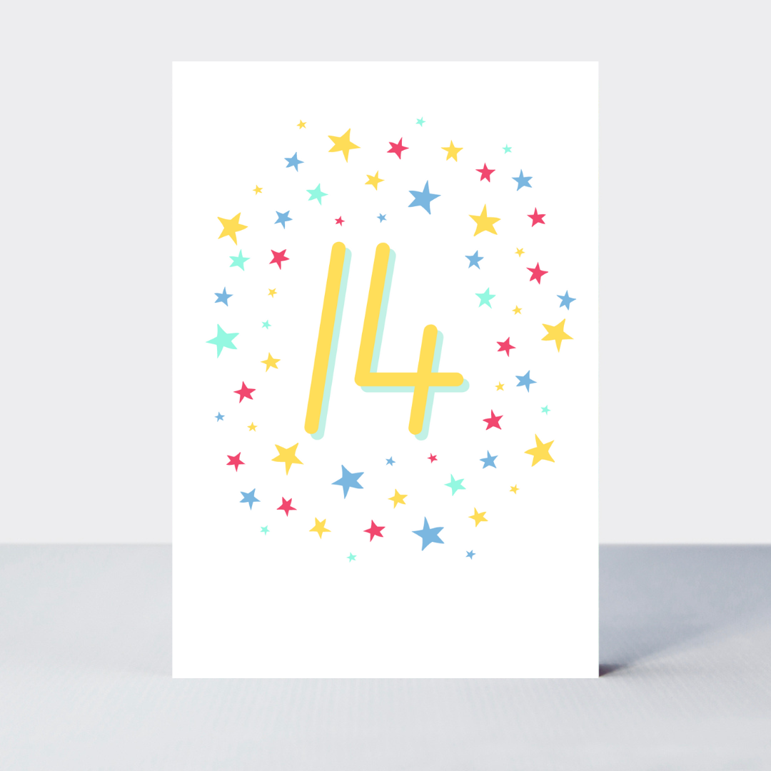 Super Stars Age 14 Birthday Card