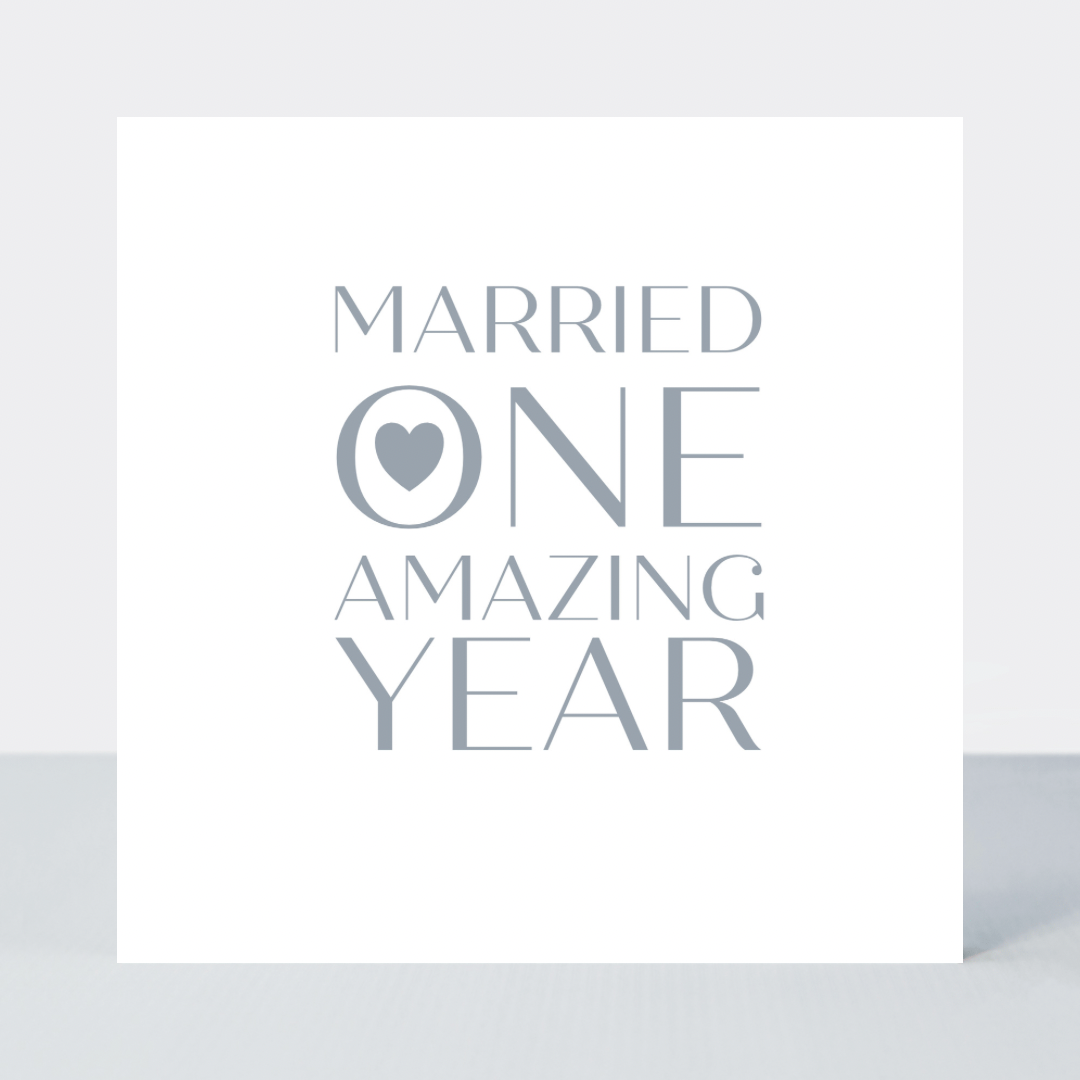 Only Love Married One Year Card - Foil