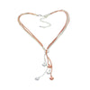 Heart Drops Multi Strand Necklace Rose Gold / Silver
