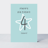 Wonderful You Age 4 Blue Birthday Card
