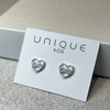 Unique & Co Sterling Silver and CZ Infinity Symbol within Heart Earrings