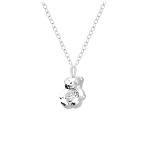 Crystal Bear Sterling Silver Children's Necklace
