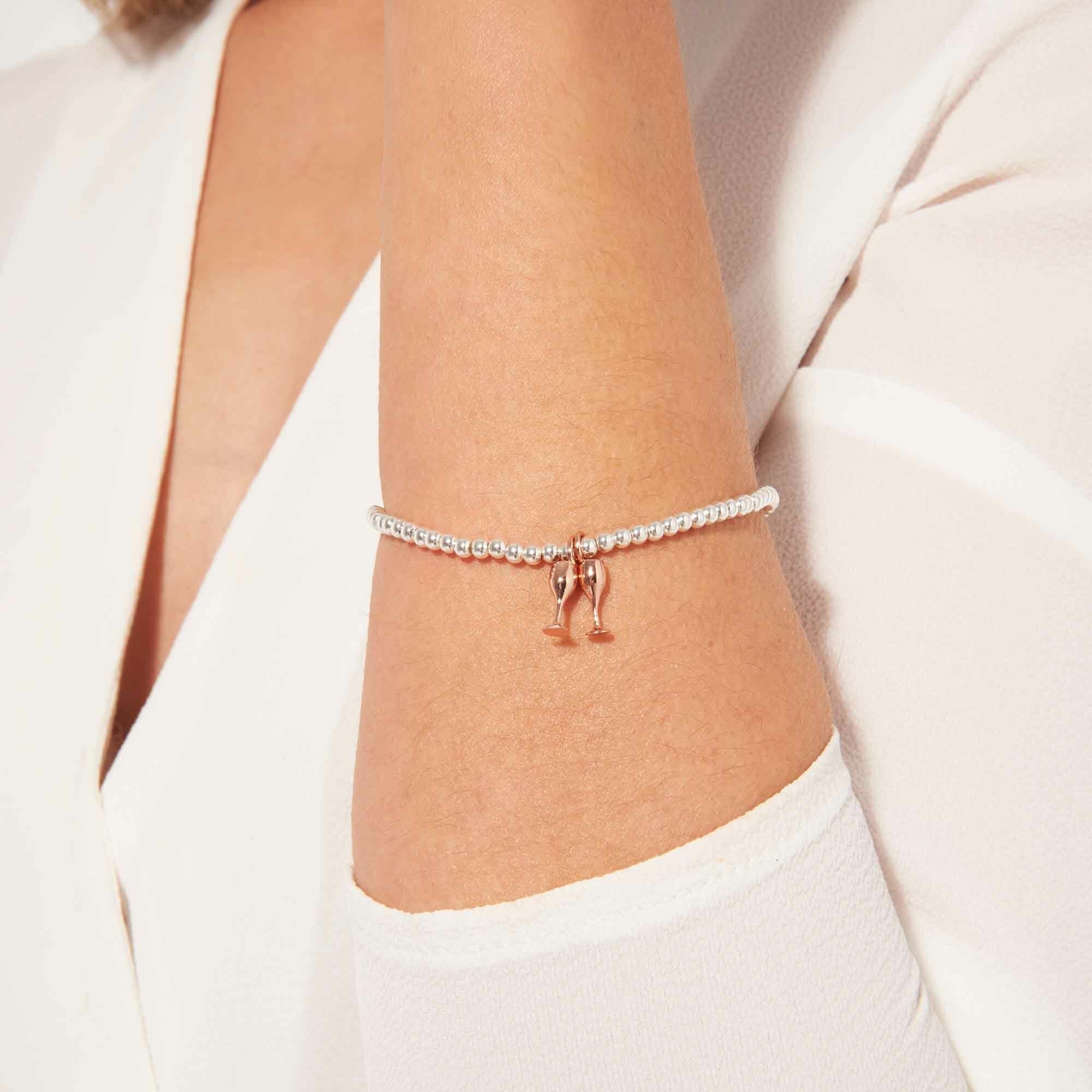 Joma Jewellery a little Partners in Wine Bracelet - flutes