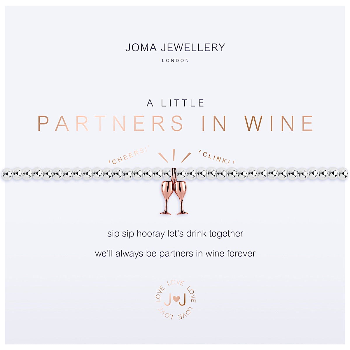 Joma a little Partners in Wine Bracelet - flutes