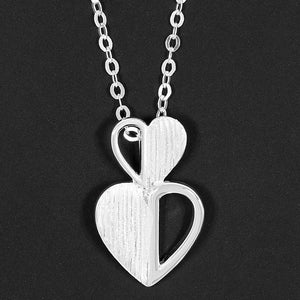 Equilibrium Silver Ice Silver Plated Double Heart Necklace |More Than Just A Gift