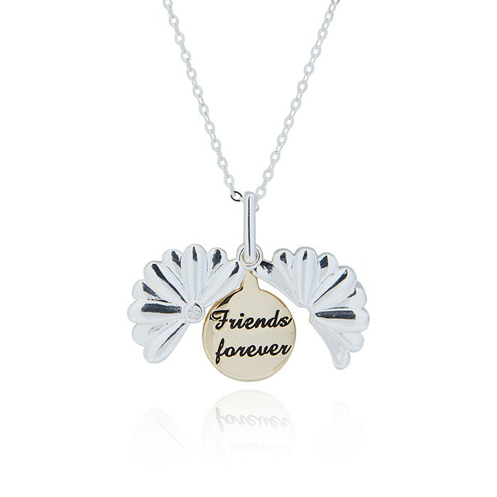 Secret Message Two Tone Flower Necklace Friends |More Than Just A Gift