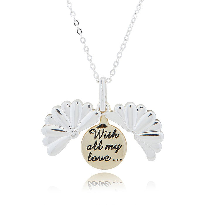 Secret Message Two Tone Flower Necklace Love |More Than Just A Gift