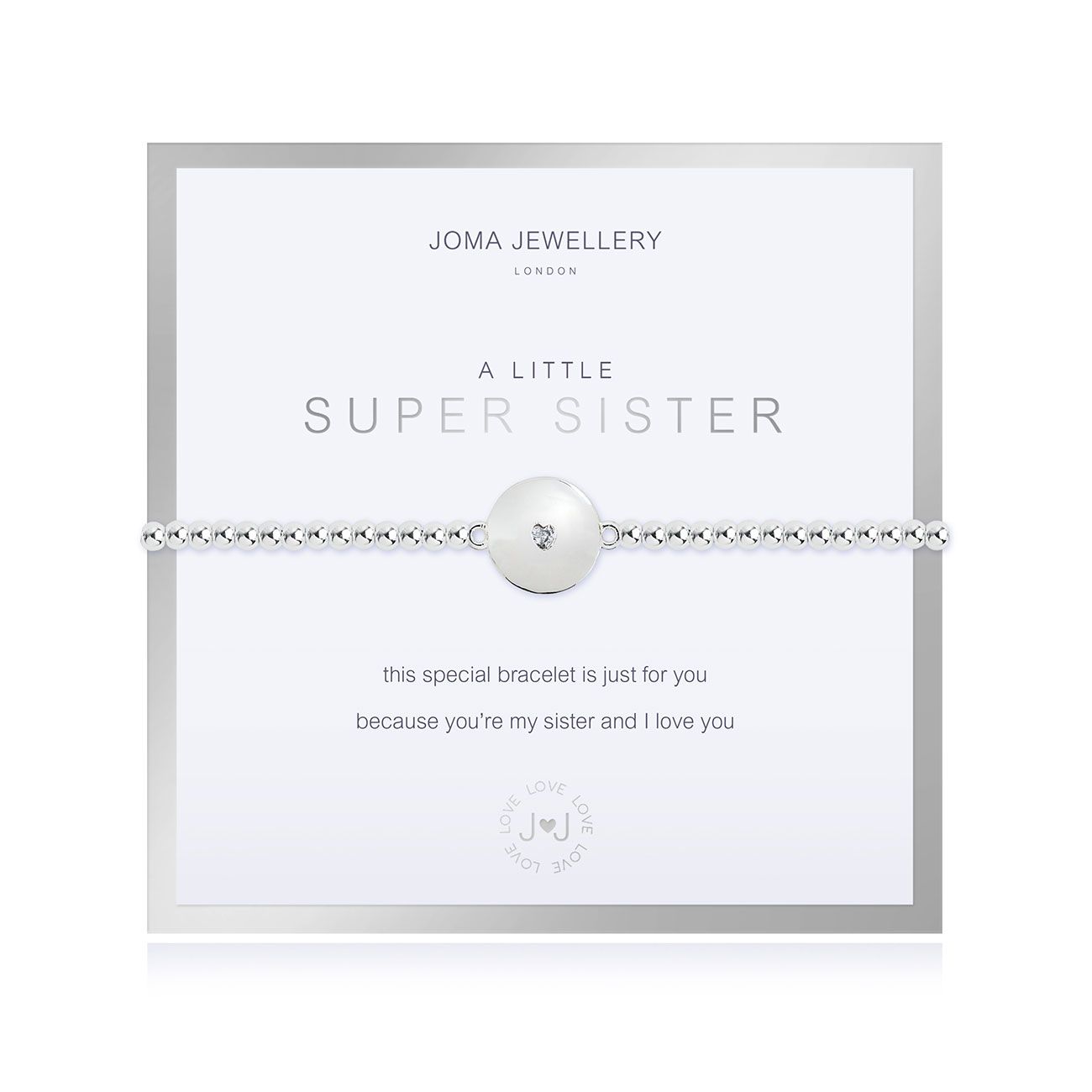 Joma Jewellery a little Super Sister Boxed Bracelet - circle