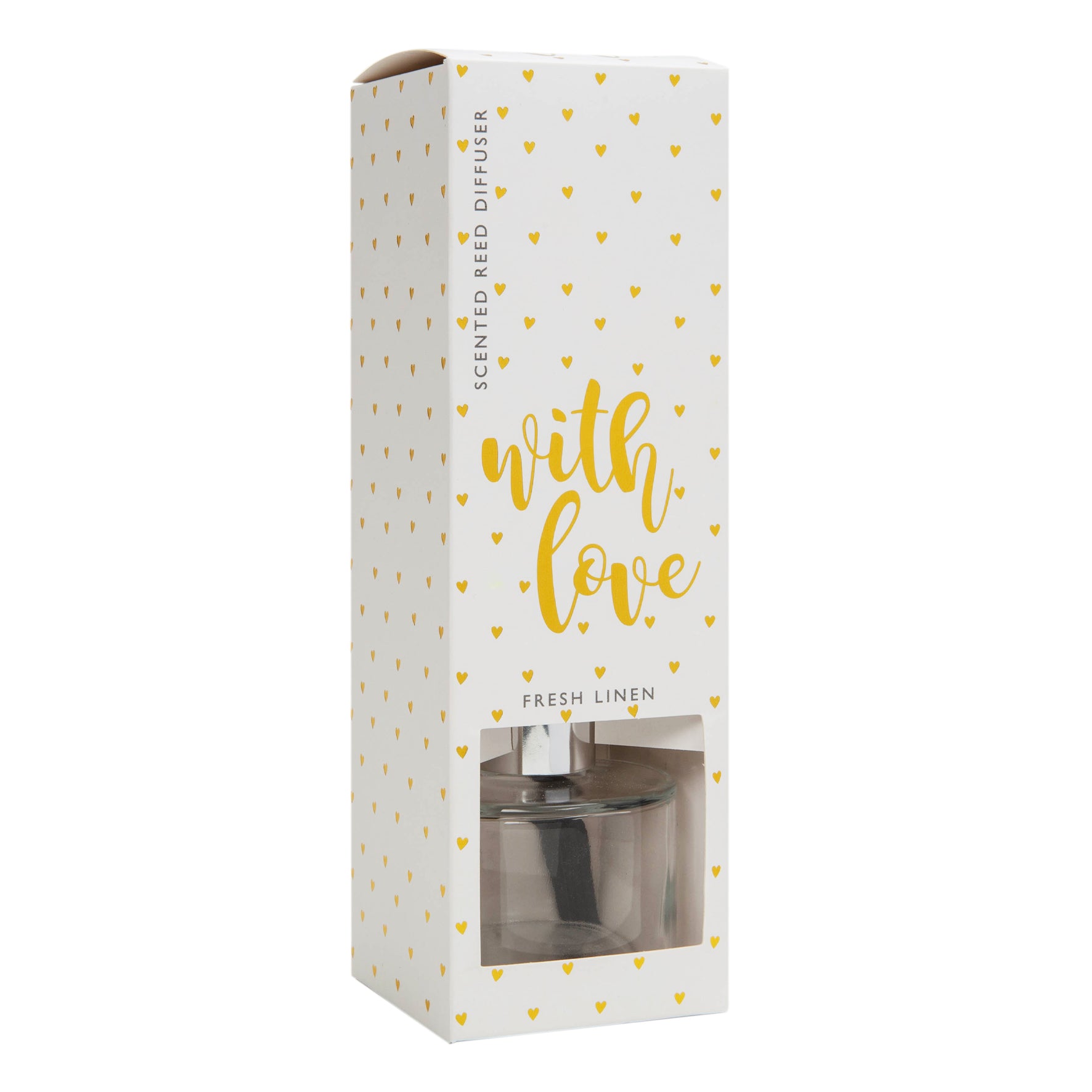 With Love Gold Hearts Diffuser - Fresh Linen