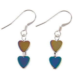 Carrie Elspeth Rainbow Haematite Hearts Earrings | More Than Just A Gift