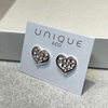 Unique & Co Sterling Silver & Rose Gold Hearts Earrings