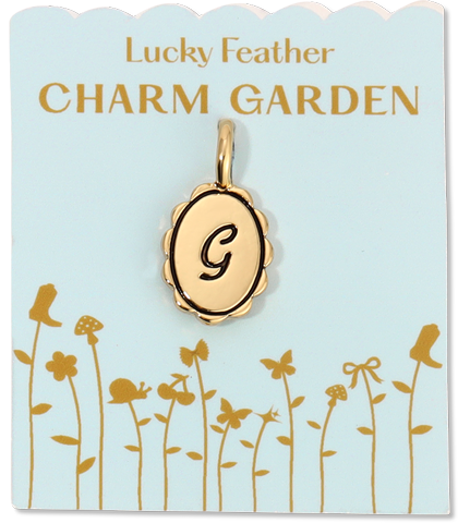 Lucky Feather - Charm Garden - Scalloped Initial Charm - Gold - G