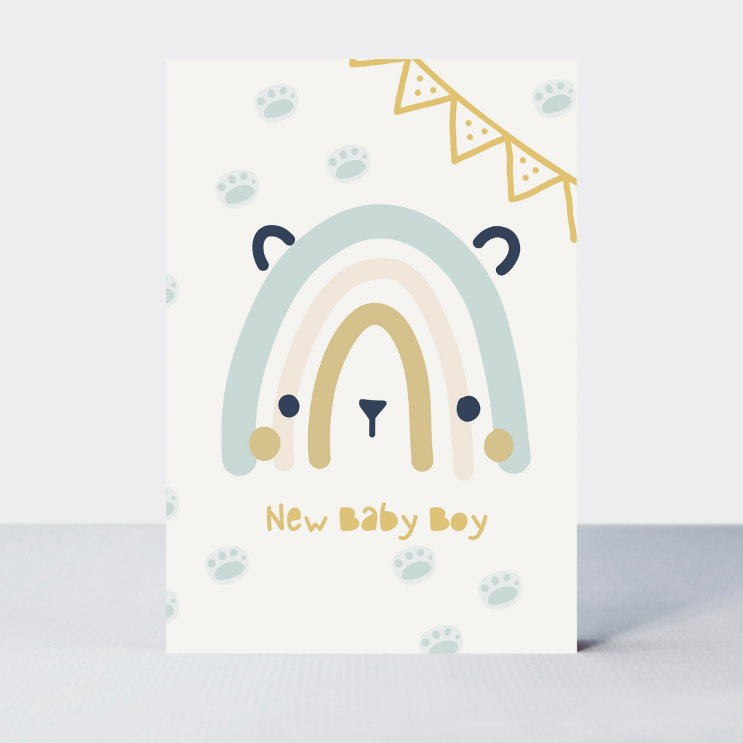 Party Animals New Baby Boy Card