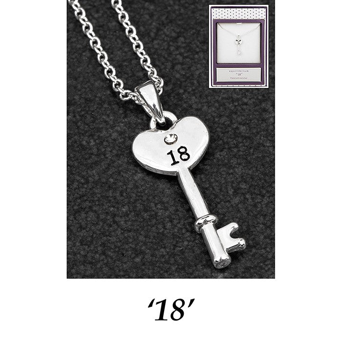 Equilibrium Silver Plated Key Pendant 18th |More Than Just A Gift