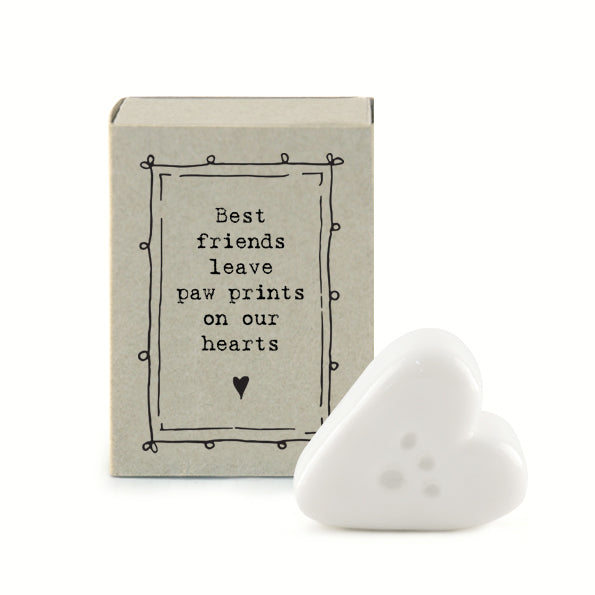 East of India Best Friends Leave paw prints on our Hearts Matchbox Token