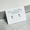 Sterling Silver CZ Rectangle Stud