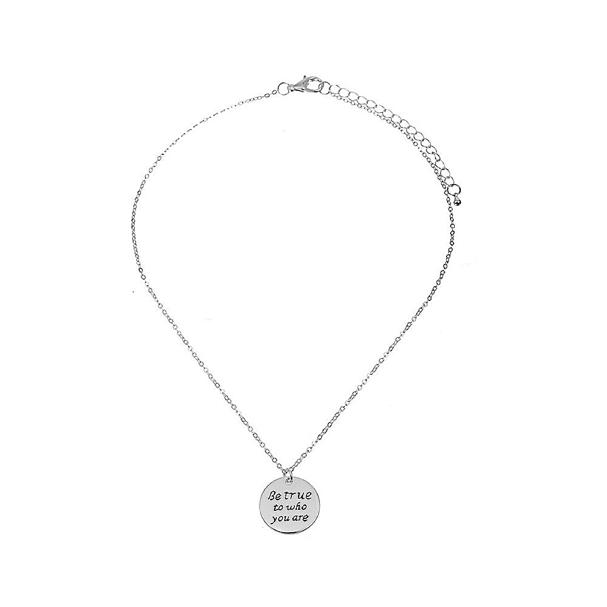 Be True to who you are- Silver plated engraved pendant