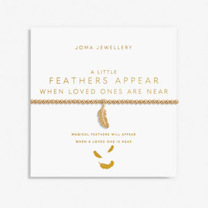 Joma Jewellery Gold A Little 'Feathers Appear When Loved Ones Are Near' Bracelet |More Than Just A Gift