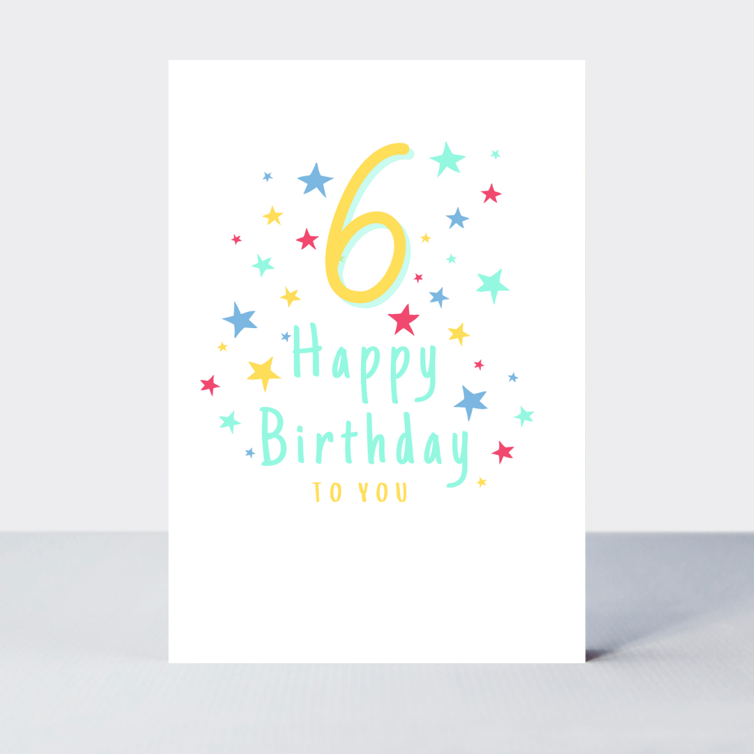 Super Stars Age 6 Birthday Card