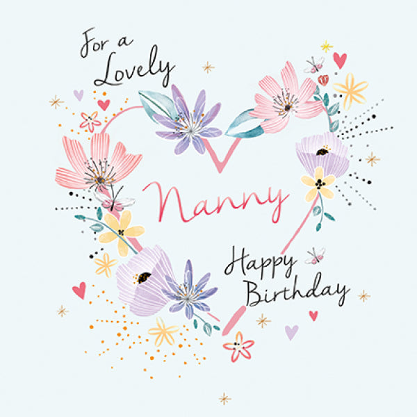 Amaretto - Lovely Nanny Happy Birthday Card