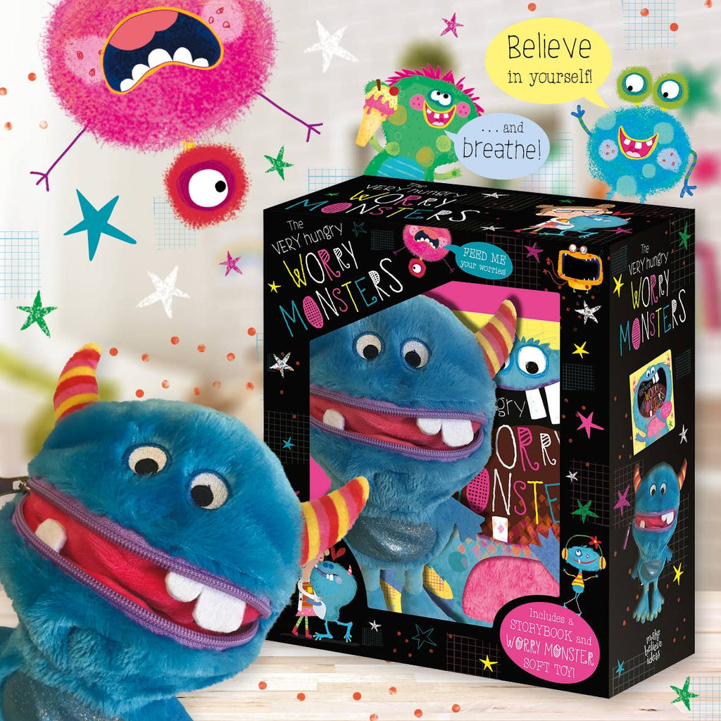 Make Believe Ideas - The Very Hungry Worry Monster Book and Plush