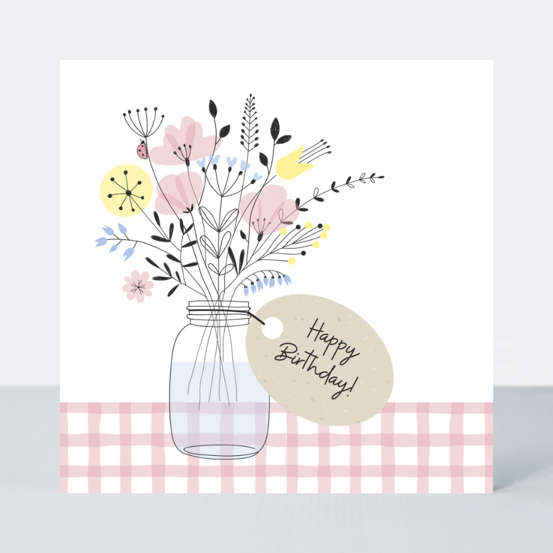Olita Happy Birthday Vase Card