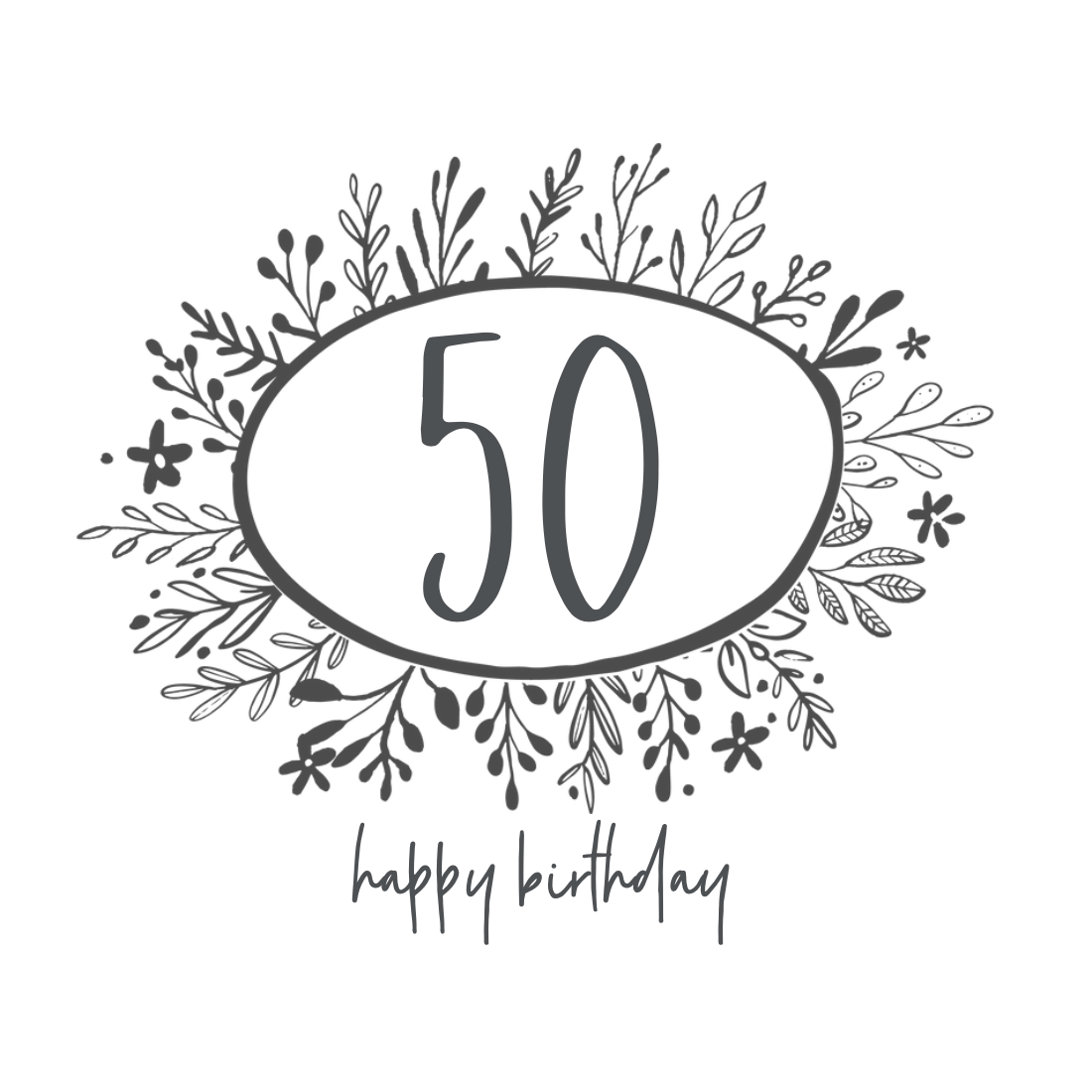 Little Words 50th Birthday Card