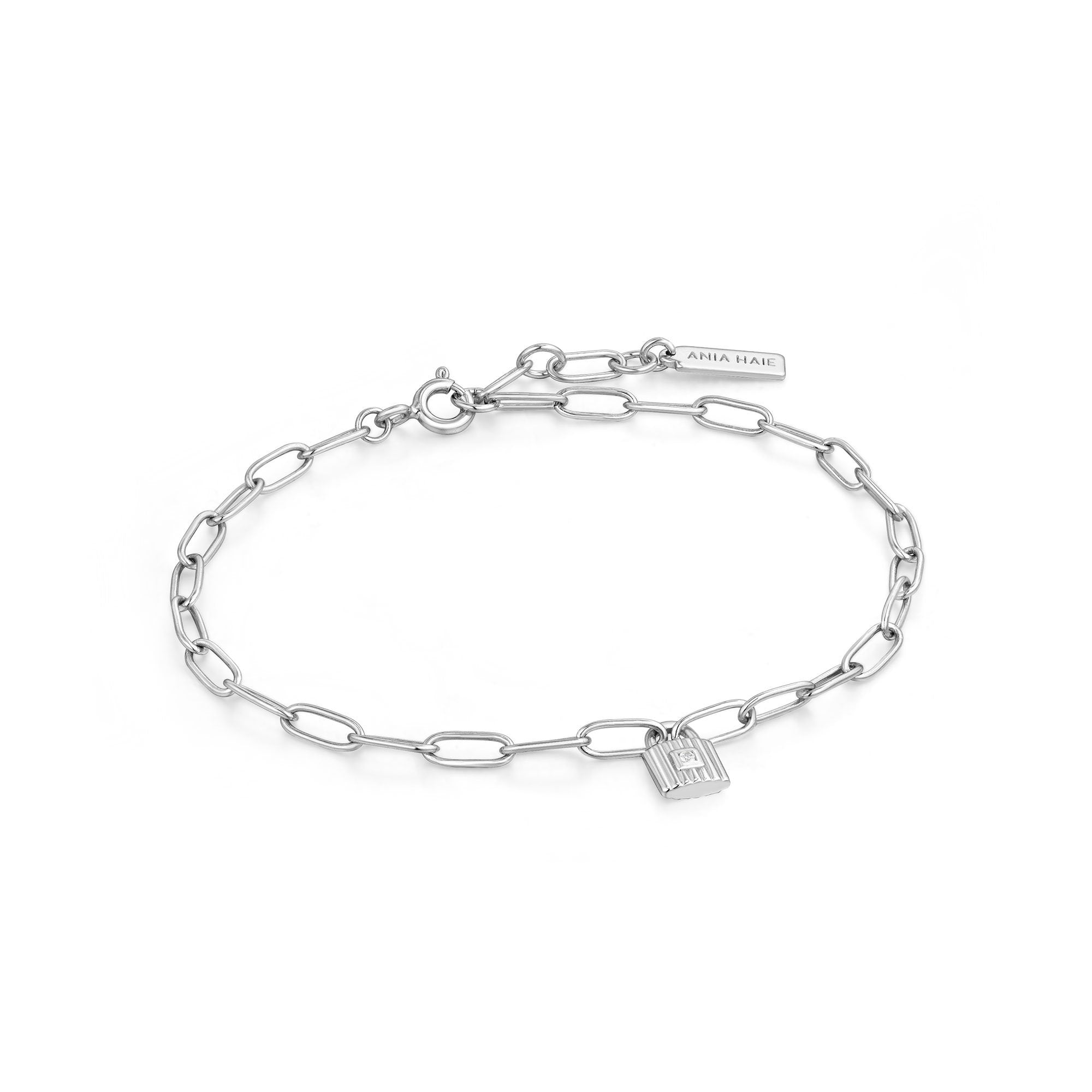 Ania Haie Silver Chunky Chain Padlock Bracelet