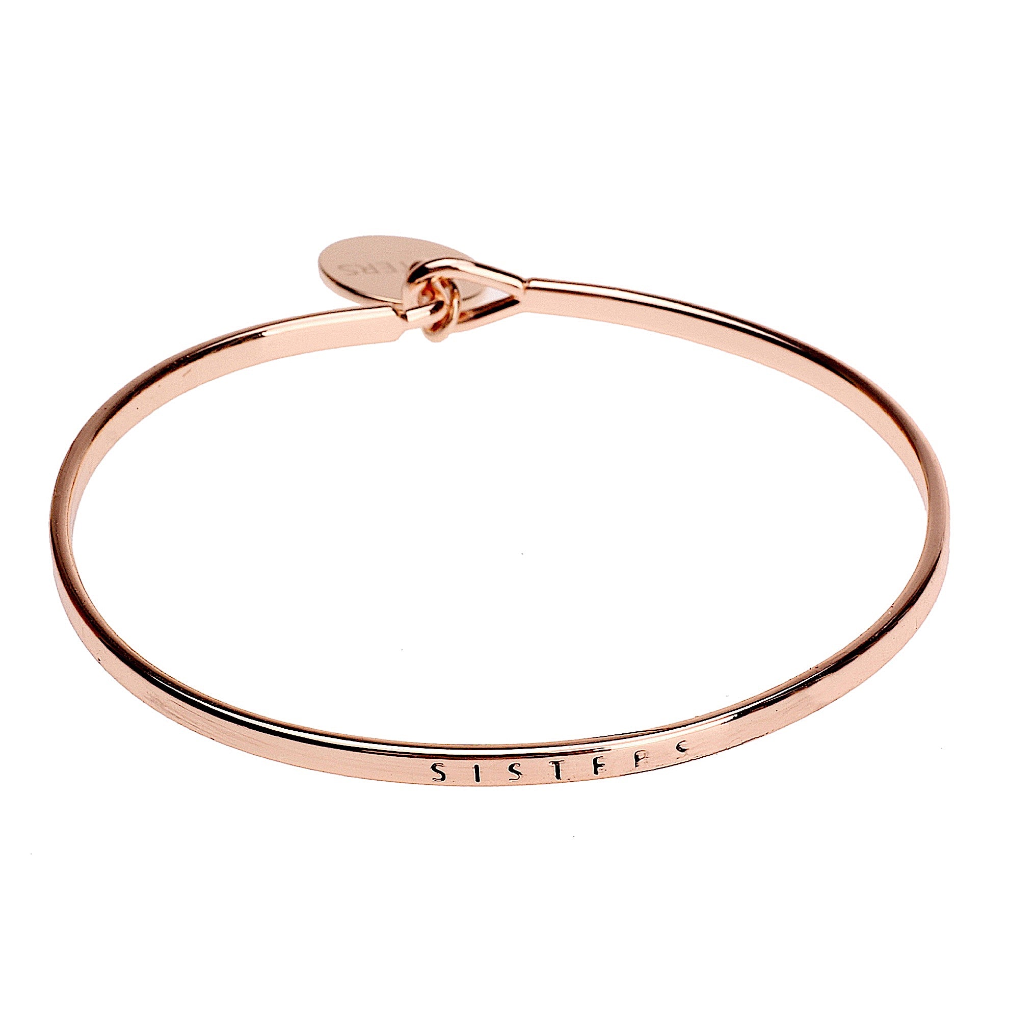 Sister Sentiment Disc Copper Bangle - Rose Gold | More Than Just at Gift | Narborough Hall 