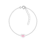 Pink Heart Sterling Silver Children's Bracelet