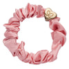 Rose Tan Scrunchie Bangle With Gold Heart