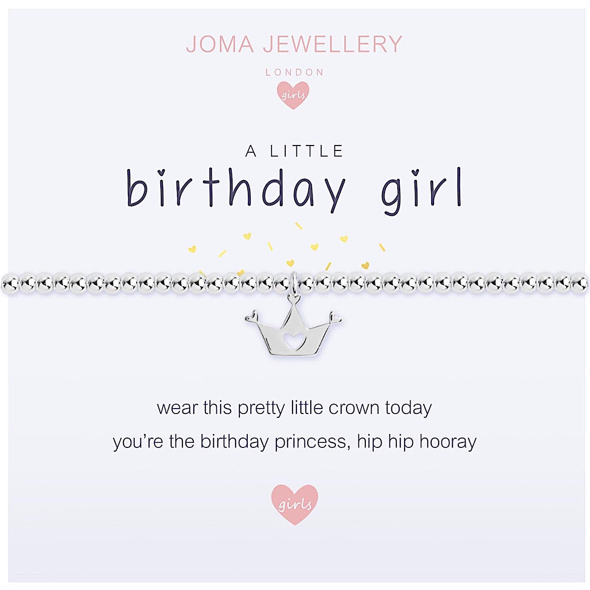 Joma Girls a little Birthday Girl Bracelet - crown