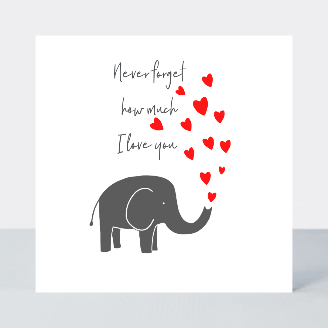 Three Little Words Never Forget Elephant Card - More Than Just a Gift | Narborough Hall