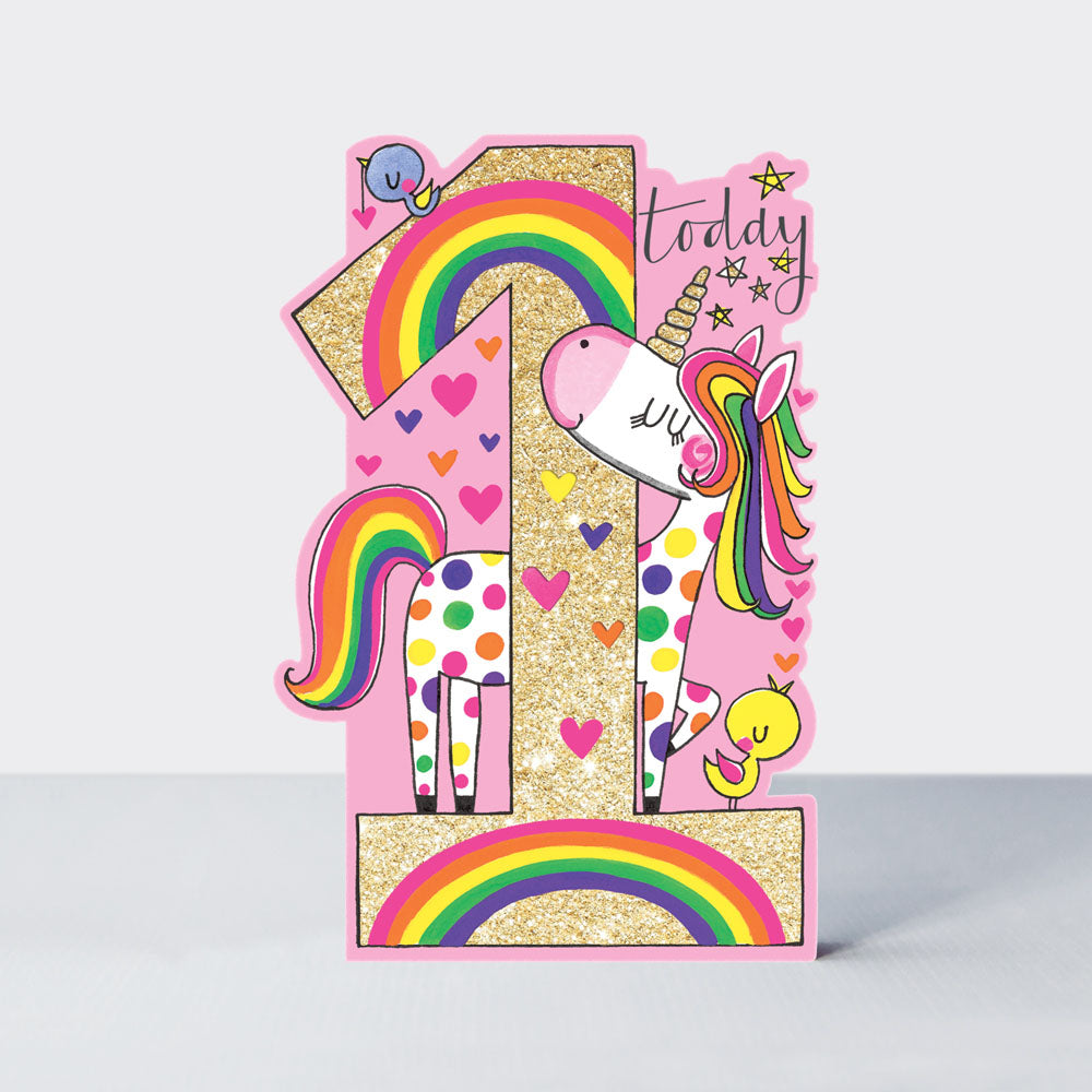 Little Darlings Unicorn 1st Birthday Card