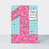 Ditto Age 1 Girl Hearts Birthday Card