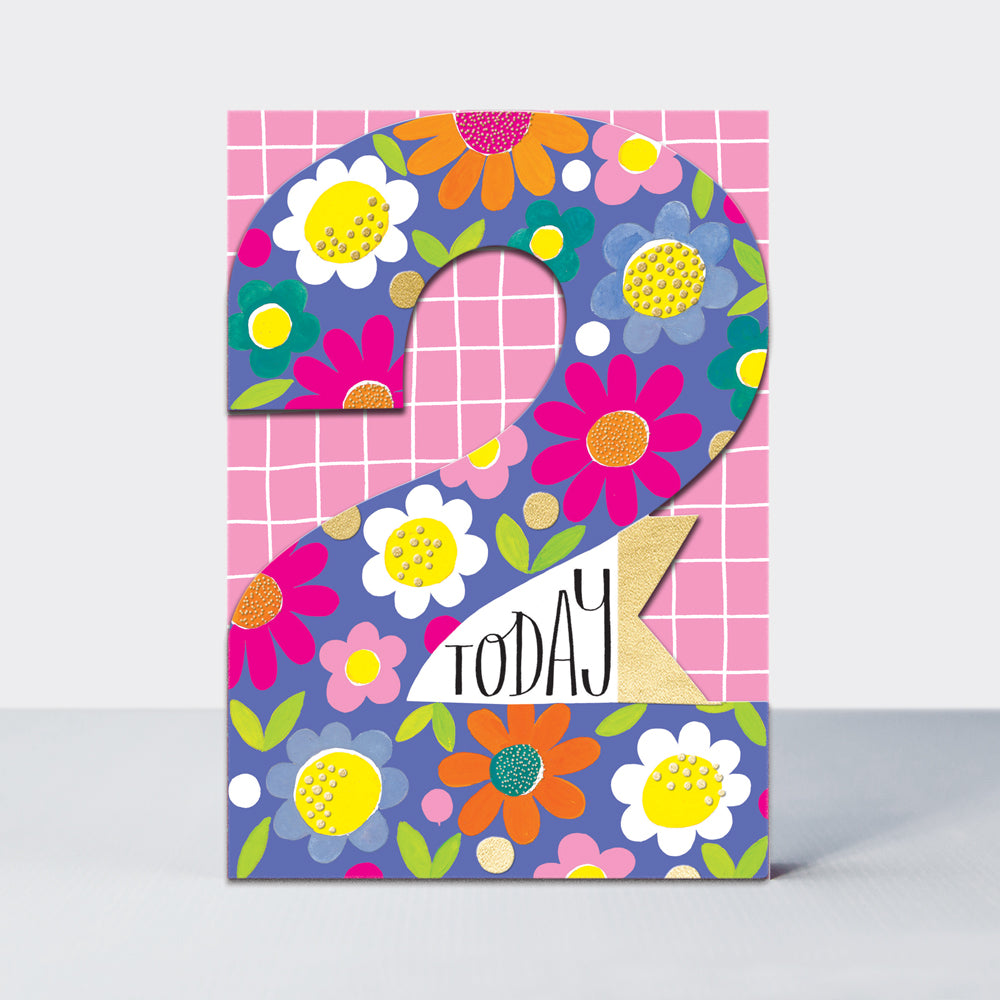 Ditto Age 2 Girl Flowers Birthday Card