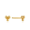 Ania Haie Gold Modern Triple Ball Stud Earrings