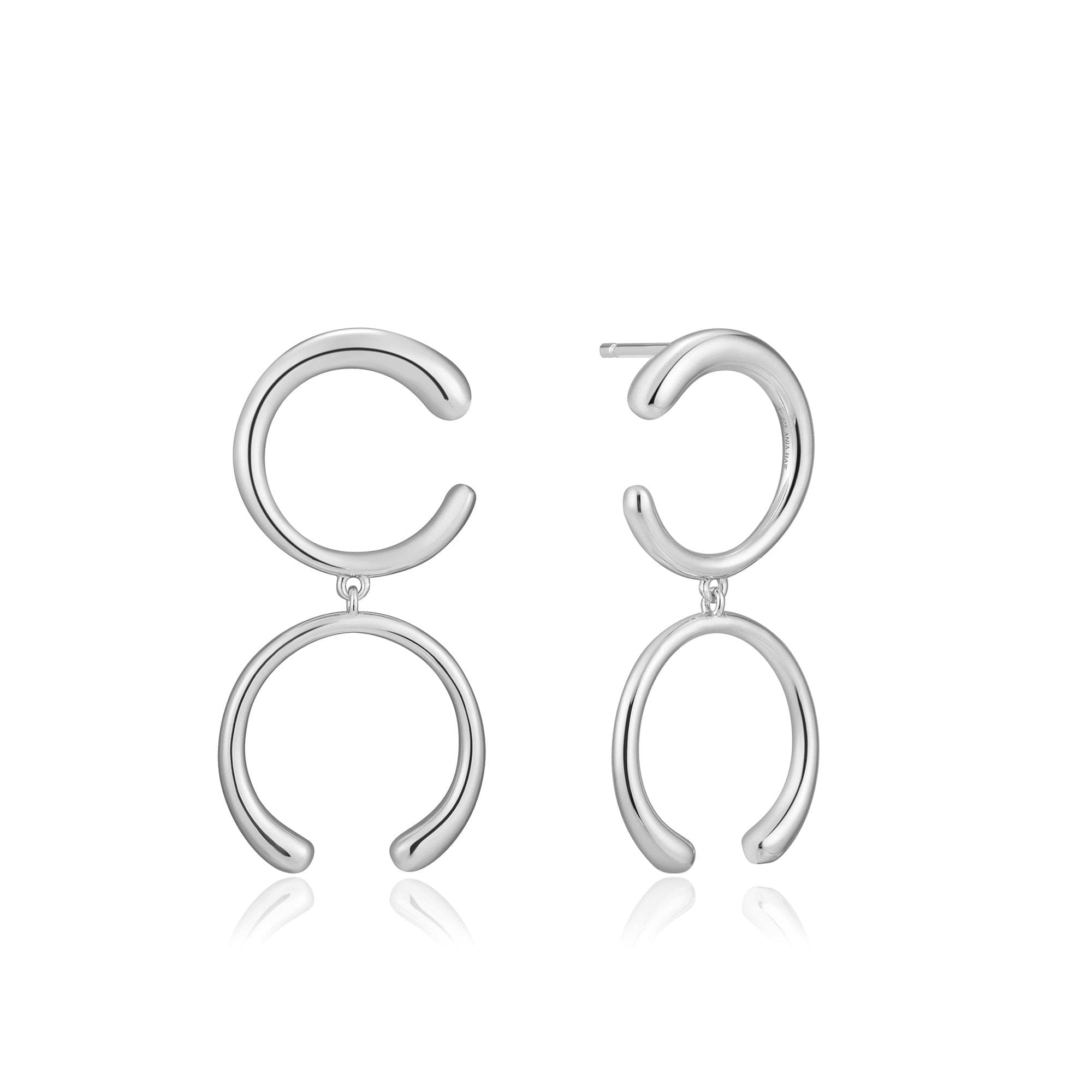Ania Haie Silver Luxe Double Curve Earrings