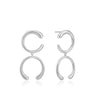 Ania Haie Silver Luxe Double Curve Earrings