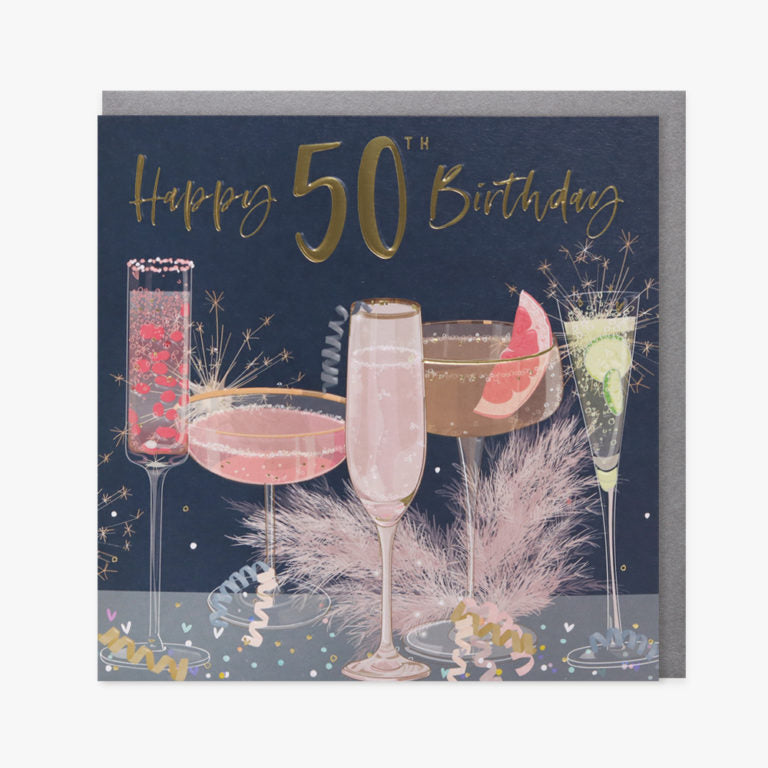 Elle - 50th Birthday Cocktails Card