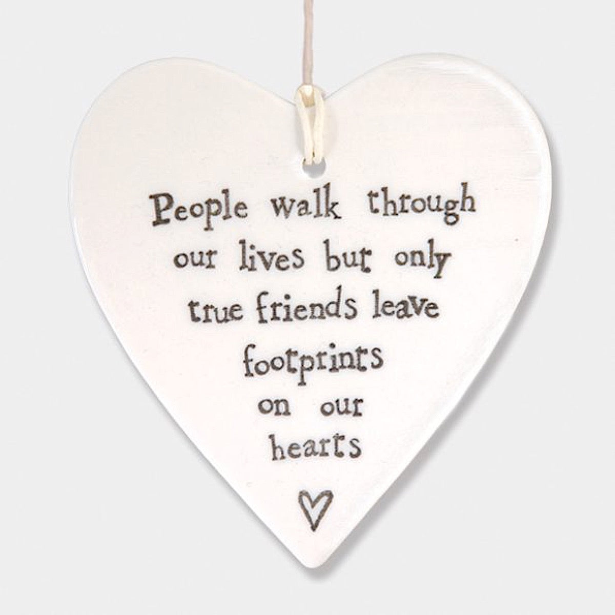 East of India True Friends Leave Footprints Hanging Heart | More Than Just at Gift | Narborough Hall